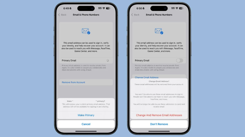 西陵苹果手机维修分享苹果 iOS 18.1 支持设置“主要”邮箱地址并更改 iCloud 邮箱 