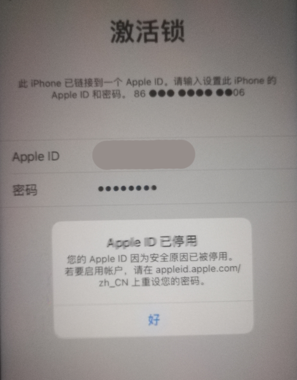 西陵苹果手机维修分享iPhone 12 出现提示“Apple ID 已停用”怎么办 