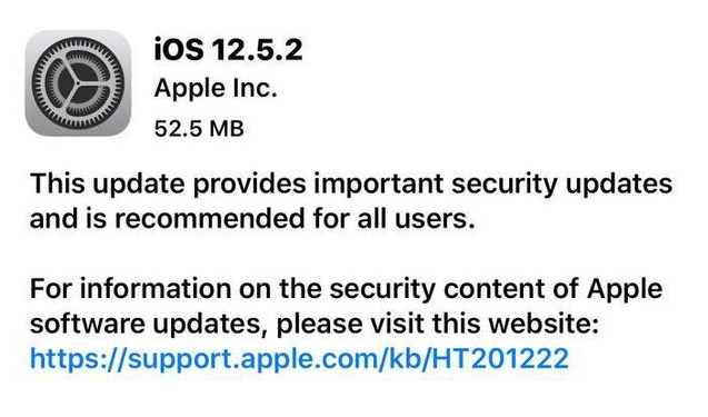 西陵苹果手机维修分享iOS12.5.2发布，建议所有老苹果用户安装 
